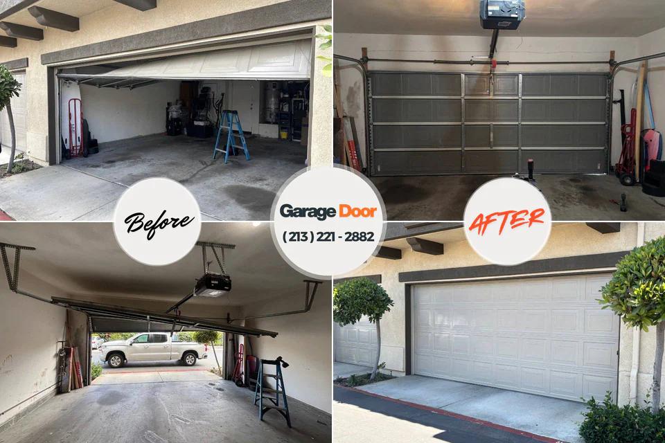 Before and after: garage door repair Madison Park, NJ